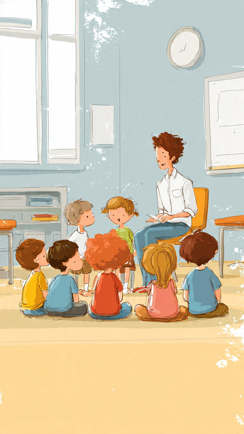 Gurpo de escolares con su maestra